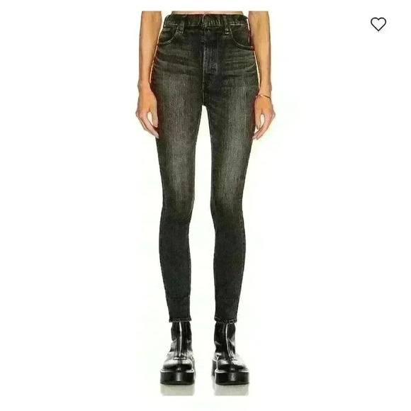 Moussy Fleetwood Rebirth High Rise Jeans Denim Size 27 Minimalist Distressed - Picture 12 of 15